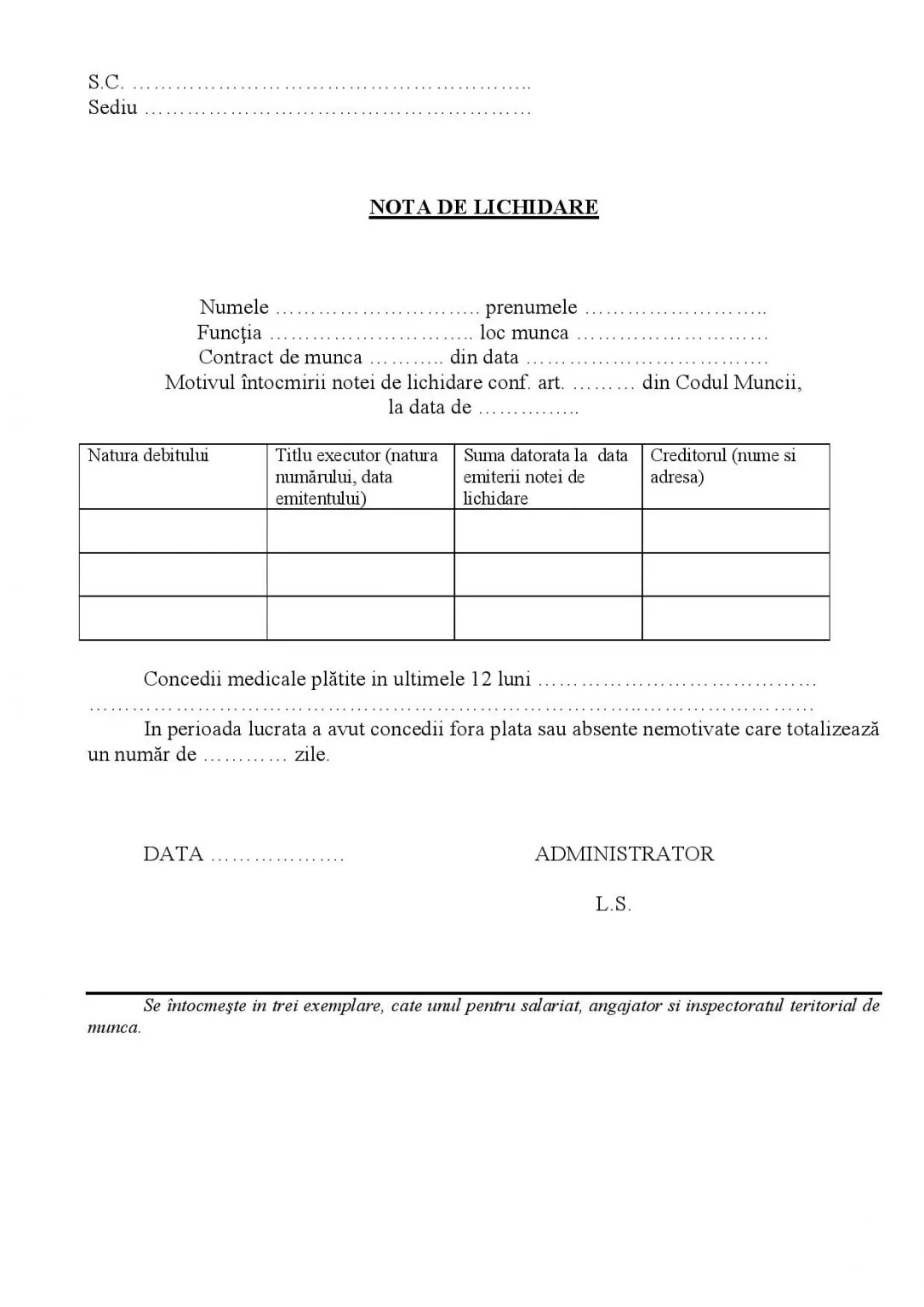 model-nota-de-lichidare